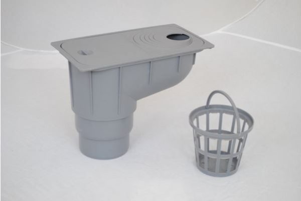 Senkrechter Regensinkkasten Grau Mehrstufig 110/125 Mm - 275 Mm Einbautiefe (MKK325Ss) Rückstauklappe Rückstauverschluß Geruchsklappe